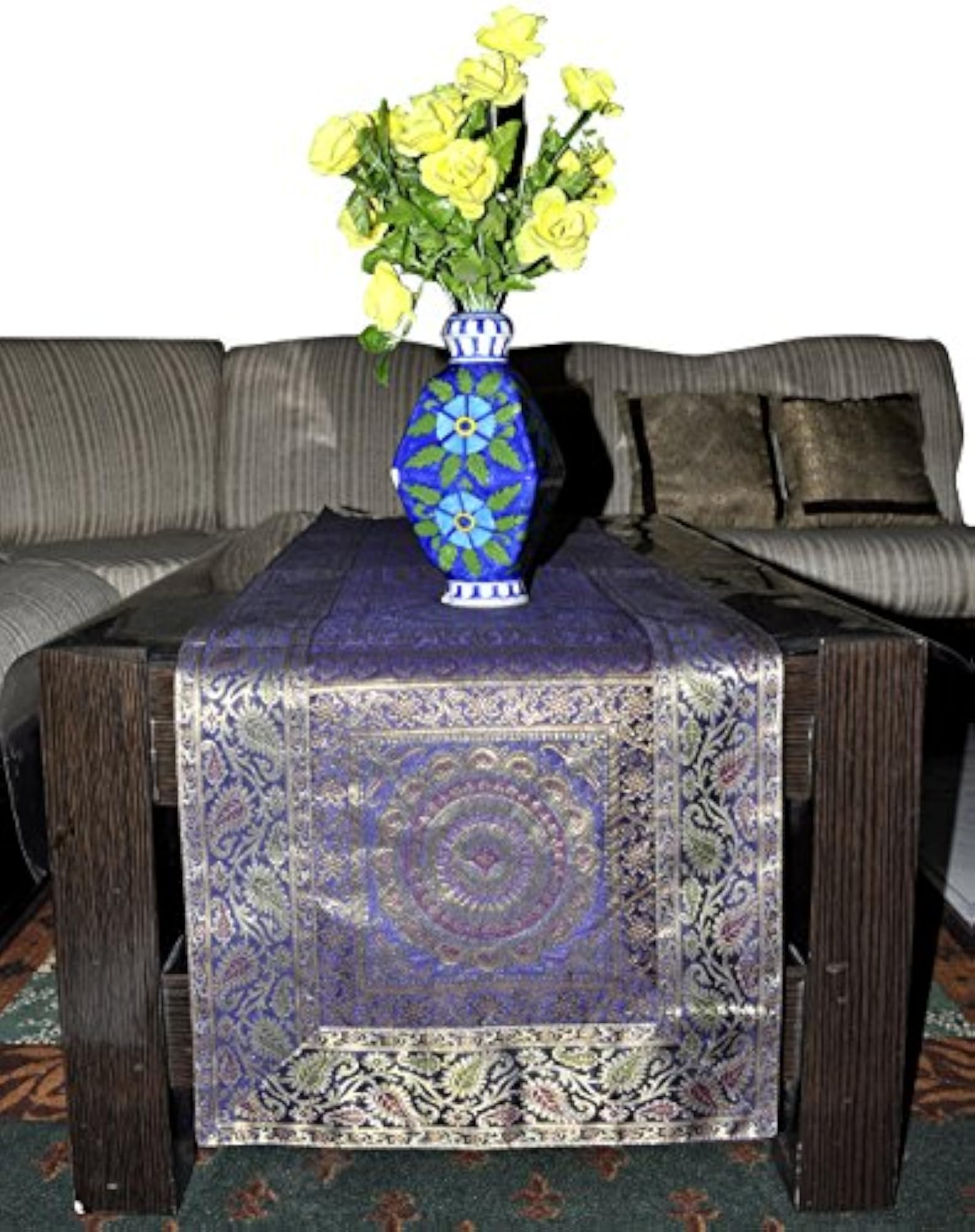 Attractive Blue Table Runner for Dining Table